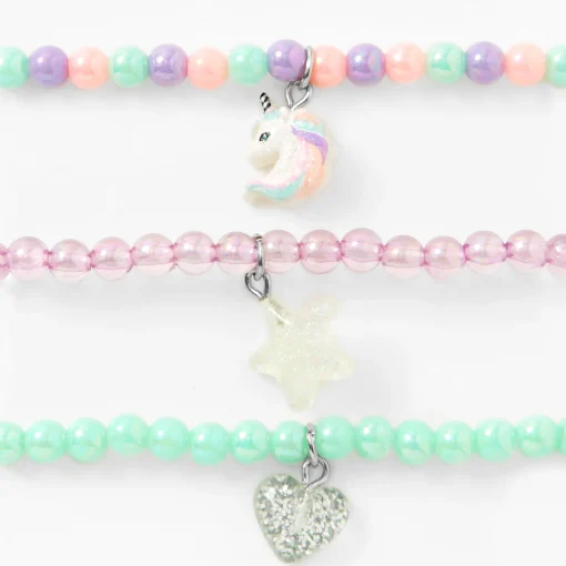 Claire's Club Pastel Pearl Beaded Stretch Bracelets - 3 Pack