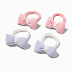 Claire's Club Pastel Puffy Bow Hair Ties - 4 Pack