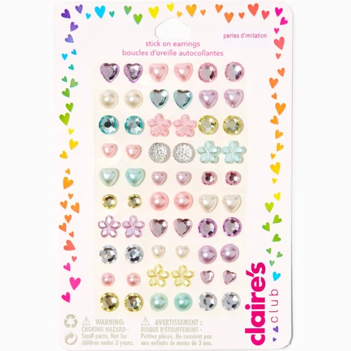 Claire's Club Pastel Stick On Earrings - 30 Pack