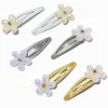 Claire's Club Pearl Flower Snap Hair Clips - 6 Pack