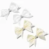 Claire's Club Pearl Satin Hair Bow Clips - 4 Pack