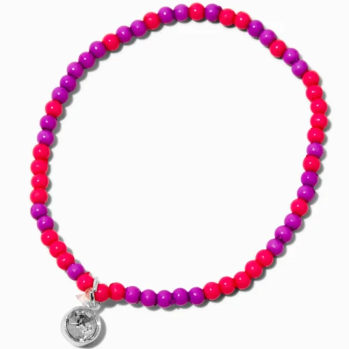 Claire's Club Pink & Purple Gem Seed Bead Stretch Bracelet