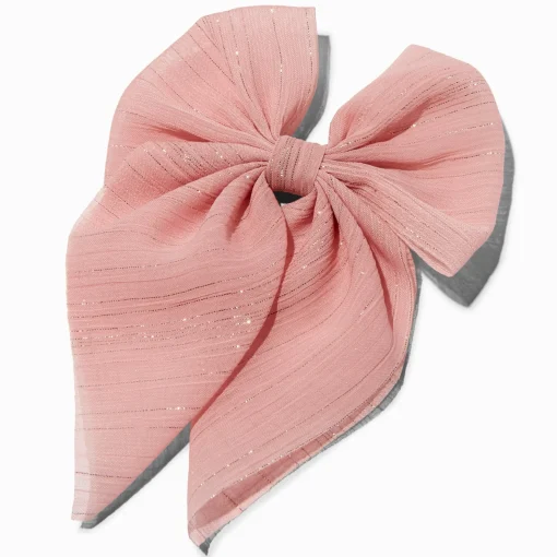 Claire's Club Pink Chiffon Hair Bow Clip