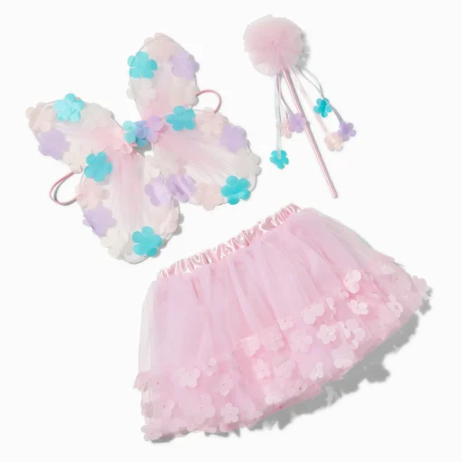 Claire's Club Pink Chiffon Flower Dress Up Set - 3 Pack