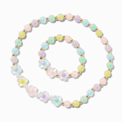 Claire's Club Pink Pastel Flower Jewelry Set - 2 Pack