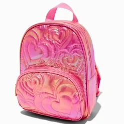 Claire's Club Pink Puffy Heart Dome Backpack