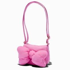 Claire's Club Pink Puffy Bow Crossbody Bag
