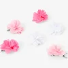 Claire's Club Pink Rosette Chiffon Hair Clips - 6 Pack