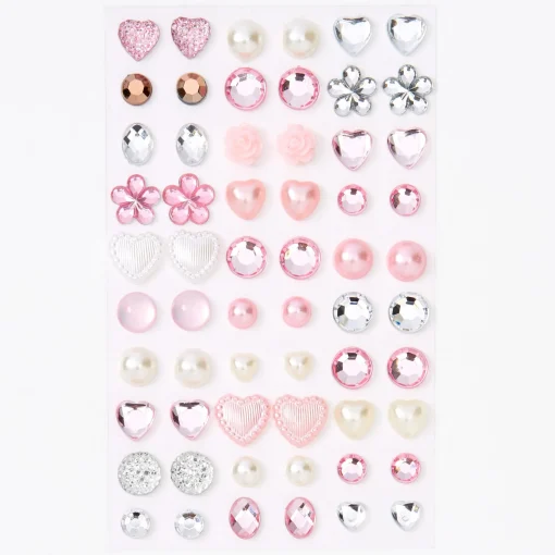 Claire's Club Pretty & Pink Stick On Earrings - 30 Pack