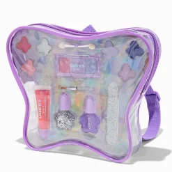Claire's Club Purple Butterfly Backpack Makeup Set