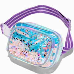 Claire's Club Purple Iridescent Shaker Belt Bag