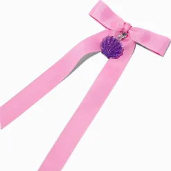 Claire's Club Purple Seashell Pink Hair Bow Clip