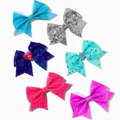 Claire's Club Quirky Jewel Tone Hair Bow Clips - 6 Pack