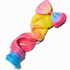 Claire's Club Rainbow Bow Faux Hair Clip