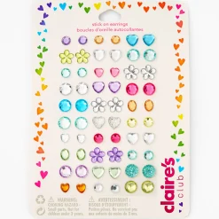 Claire's Club Rainbow Gems Stick On Earrings - 30 Pack