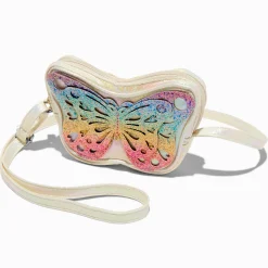 Claire's Club Rainbow Glitter Butterfly Crossbody Bag