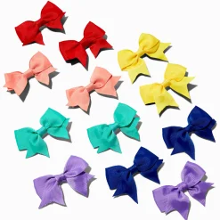 Claire's Club Rainbow Mini Hair Bow Clips - 12 Pack