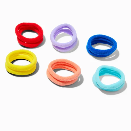 Claire's Club Rainbow Rolled Hair Ties - 12 Pack