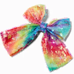 Claire's Club Rainbow Sequin Hair Bow Clip