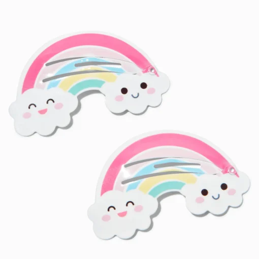 Claire's Club Rainbow Snap Hair Clips - 2 Pack