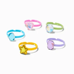 Claire's Club Rainbow Stone Rings - 5 Pack