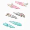 Claire's Club Rainbow Unicorn Glitter Polyresin Snap Hair Clips - 6 Pack