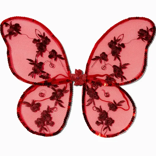 Claire's Club Red Embellished Flower Wings