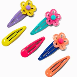 Claire's Club Retro Flower Snap Hair Clips - 6 Pack