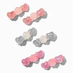 Claire's Club Rose Heart Hair Clips - 6 Pack