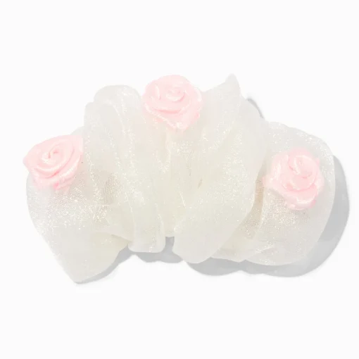 Claire's Club Rose Tulle Hair Clip