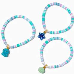 Claire's Club Sea Life Stretch Anklets - 3 Pack