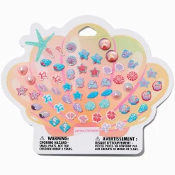 Claire's Club Seashell & Sea Life Stick On Earrings - 30 Pack