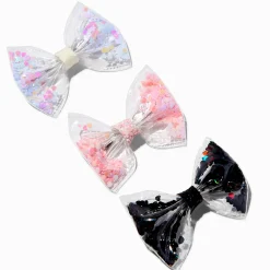 Claire's Club Shaker Hair Bow Clips - 3 Pack