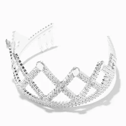 Claire's Club Silver Glitter Princess Tiara