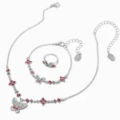 Claire's Club Special Occasion Butterfly Silver-tone Jewelry Set - 3 Pack