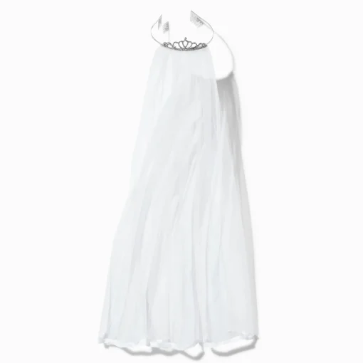 Claire's Club Special Occasion White Veil Crown