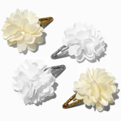 Claire's Club Special Occasion Chiffon Flower Snap Hair Clips - 4 Pack