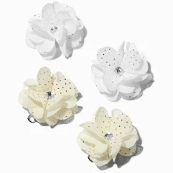 Claire's Club Special Occasion Chiffon Flower Hair Clips - 4 Pack