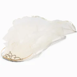 Claire's Club Special Occasion Ivory Veil Gold Crown