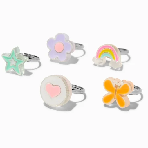 Claire's Club Spring Mix Rings - 5 Pack