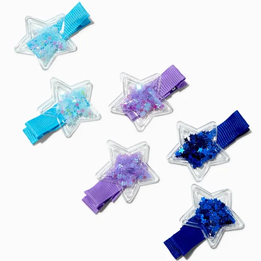 Claire's Club Star Shaker Hair Clips - 6 Pack