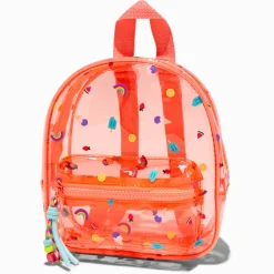 Claire's Club Summer Print Orange Mini Backpack