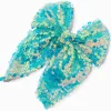 Claire's Club Teal Chiffon Sequin Hair Bow Clip