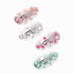 Claire's Club Translucent Fruit Wavy Snap Hair Clips - 4 Pack