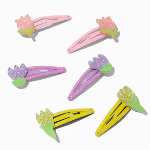 Claire's Club Tulip Snap Hair Clips - 6 Pack