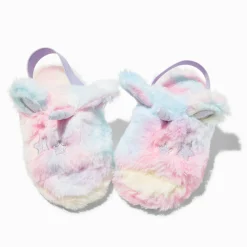 Claire's Club Unicorn Star Furry Slippers