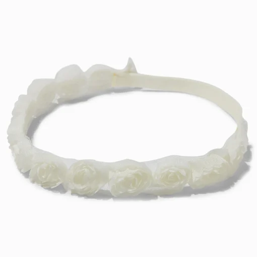 Claire's Club White Rose Flower Headwrap