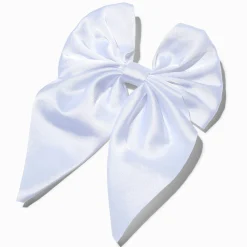 Claire's Club White Satin Hair Bow Clip