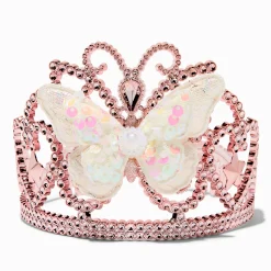 Claire's Club White Sequin Butterfly Pink Tiara