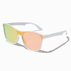 Claire's Club White Shield Sunglasses